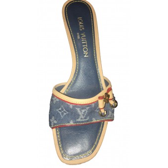 Ciabattina in denim monogram