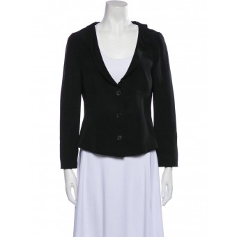 Blazer nero in misto seta