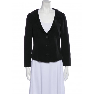 Blazer nero in misto seta