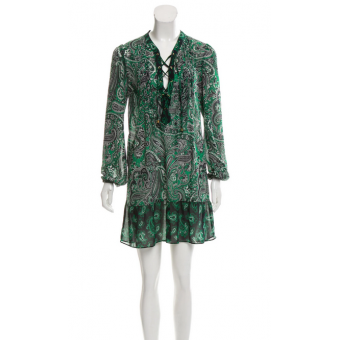 Abito verde e nero paisley