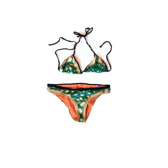 Bikini verde e oro a triangolo