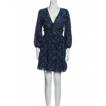 Abito in seta blue con ruches