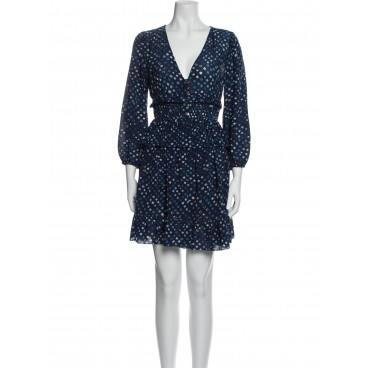 Abito in seta blue con ruches