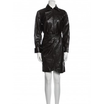 Abito in ecopelle marrone