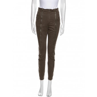 Pantaloni con zip verdi