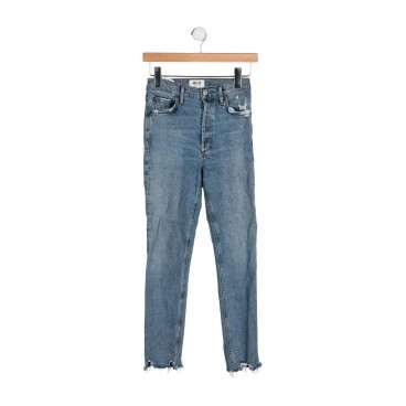 Jeans sfrangiato a vita alta