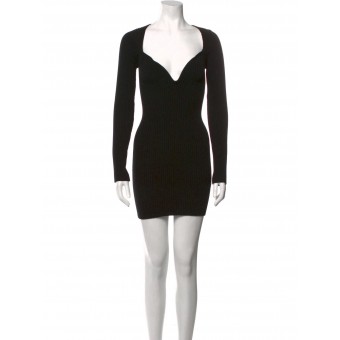 Abito in lana merino nero