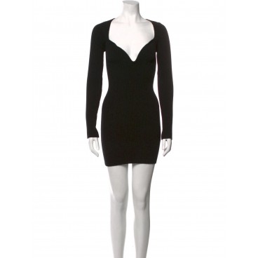 Abito in lana merino nero