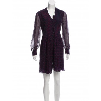 Abito camicia in seta blu