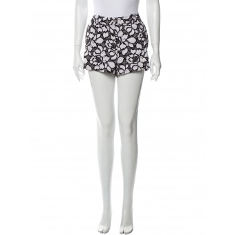 Shorts bianco e nero ricamato 