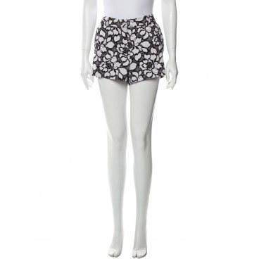 Shorts bianco e nero ricamato 