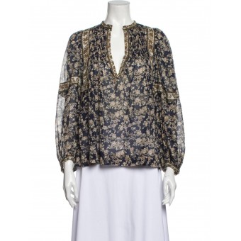 Blusa in cotone a fiori