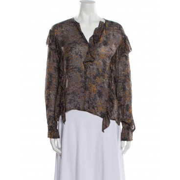 Camicia in fantasia con ruches