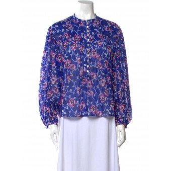 Blusa in cotone blue