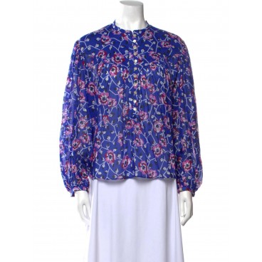 Blusa in cotone blue