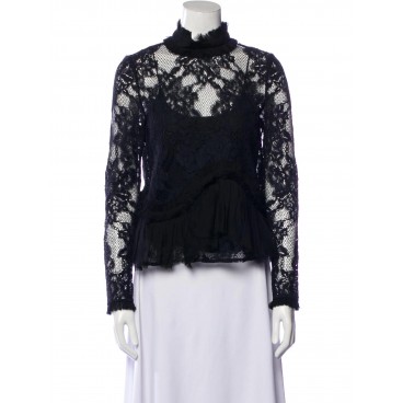 Blusa in pizzo nero