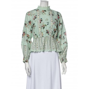 Blusa a fiori verde
