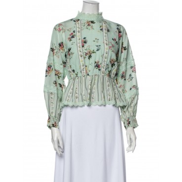 Blusa a fiori verde
