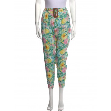 Pantaloni cargo a fiori