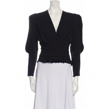 Top nero con spalle imbottite