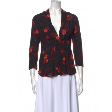 Top a fiori con scollo a V Top a fiori con scollo a V