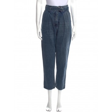 Jeans a vita alta con cintura