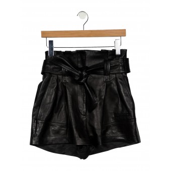 Shorts neri in pelle