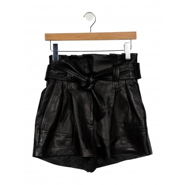 Shorts neri in pelle