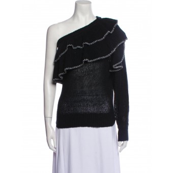 Maglia monospalla con balze