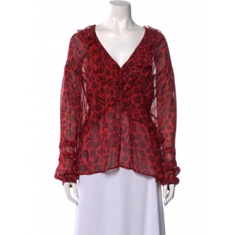 Blusa animalier rossa