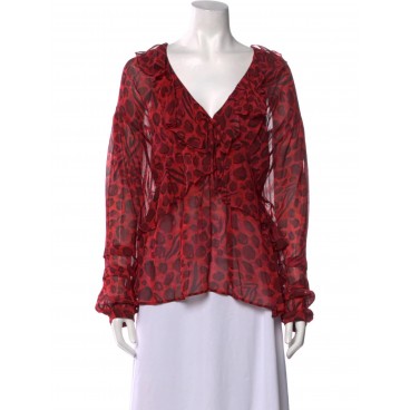 Blusa animalier rossa