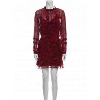 Abito animalier bordeaux