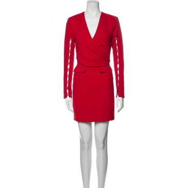 Abito blazer rosso con cutout