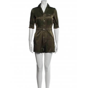 Tuta corta verde satin