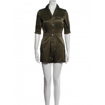 Tuta corta verde satin