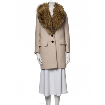 Cappotto con collo di pelliccia 