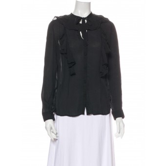 Camicia nera con ruches