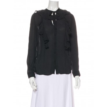 Camicia nera con ruches