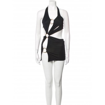 Abito cutout con anelli