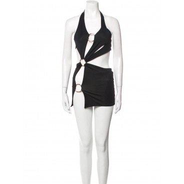 Abito cutout con anelli