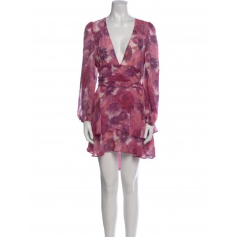 Abito in seta rosa e viola