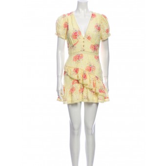 Abito in cotone a fiori giallo