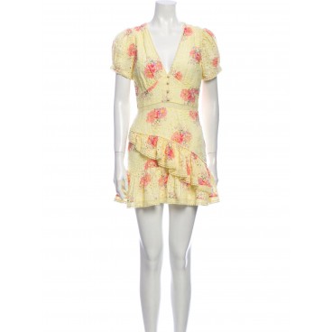 Abito in cotone a fiori giallo