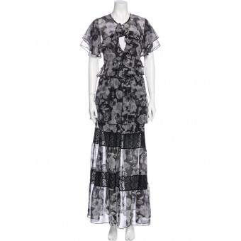 Completo floreale grigio
