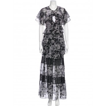 Completo floreale grigio