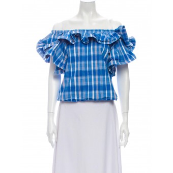 Top azzurro con spalle scoperte
