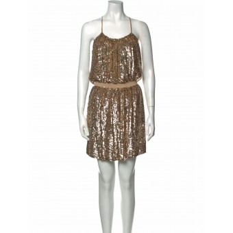 Abito in paillettes beige