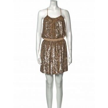 Abito in paillettes beige