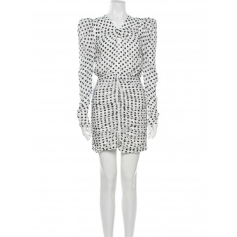 Abito a pois con spalle oversize