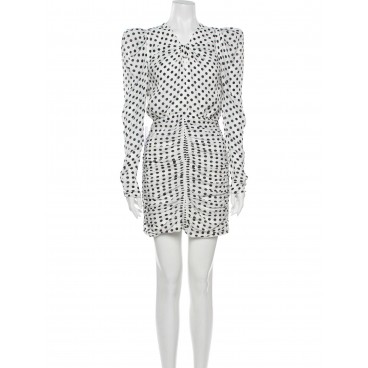 Abito a pois con spalle oversize
